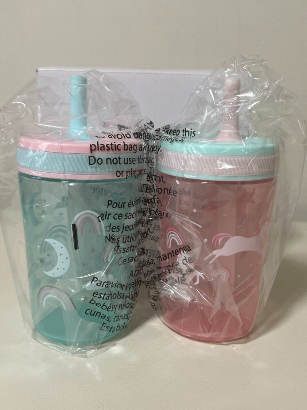 Zak Designs Kelso 15oz Toddler Tumbler Set (Unicorn & Happy Skies 2-Pack)